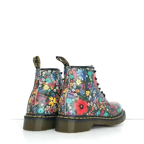 Dr Martens 101 Wanderlust Floral Leather Lace Up Ankle Boots Women’s 7 Shoes - Picture 8 of 13